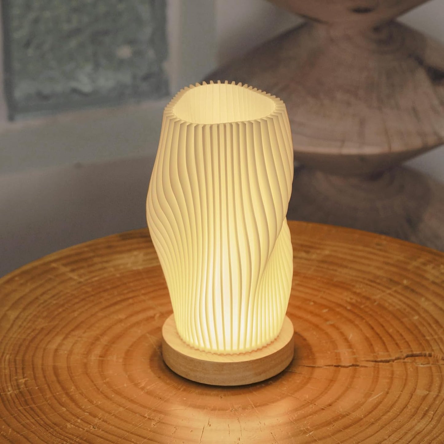 Vintage Style Striped Small Night Light Lamp