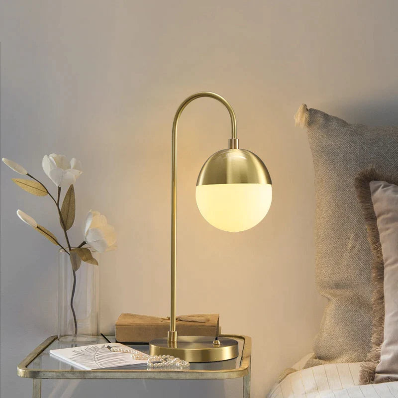 Retro Glass Ball LED Bedside Table Lamp