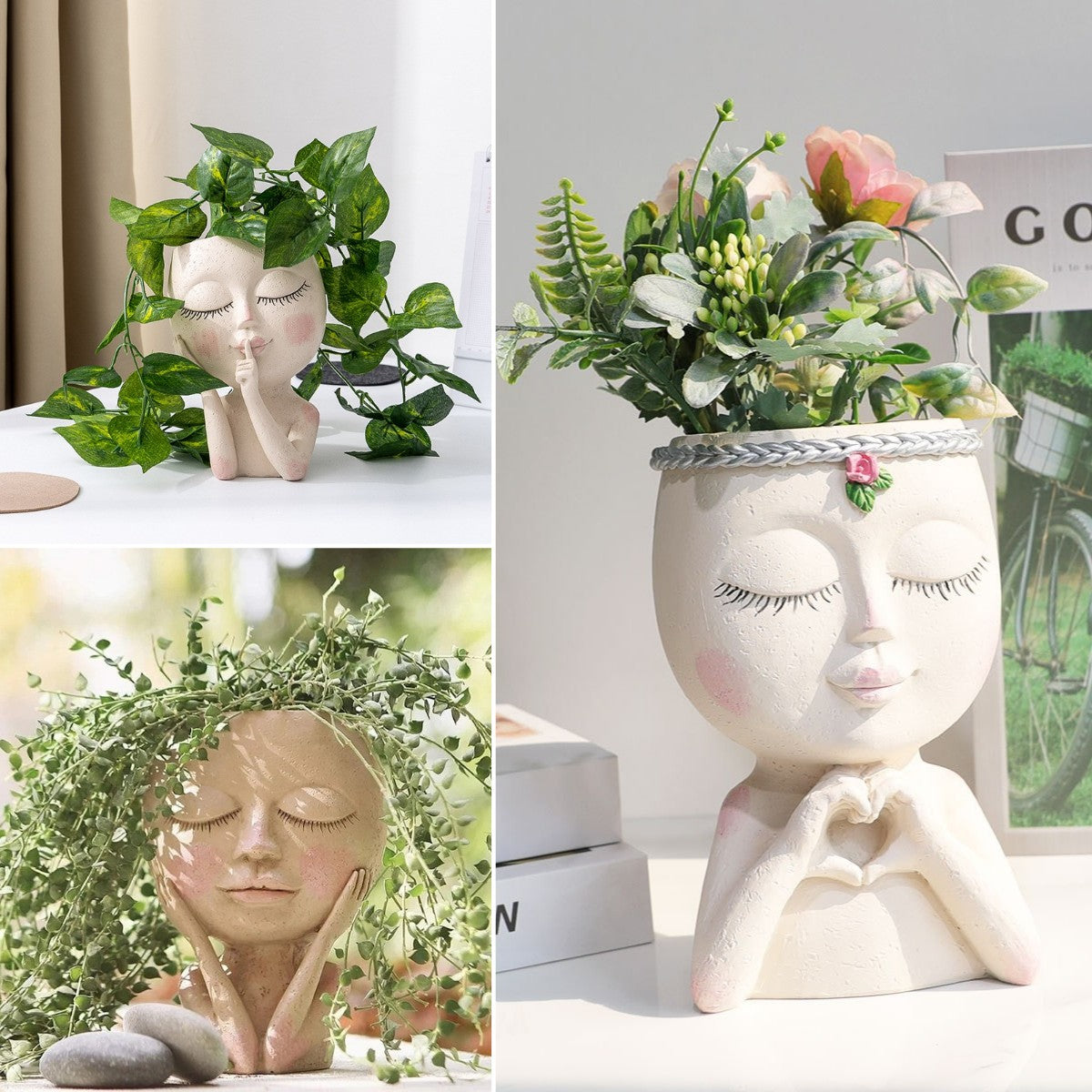 π2024 HOT SALE-Girl Face Head Planter