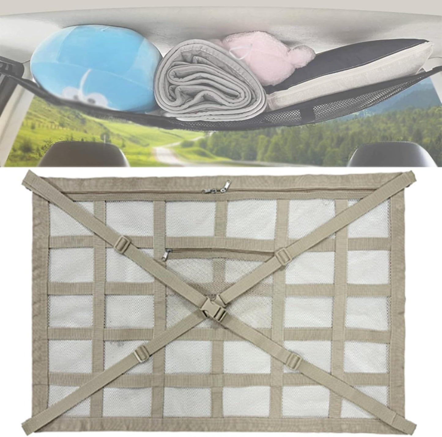 🔥✨HOT SALE -2026 Upgrade Car Ceiling Cargo Net Pocket