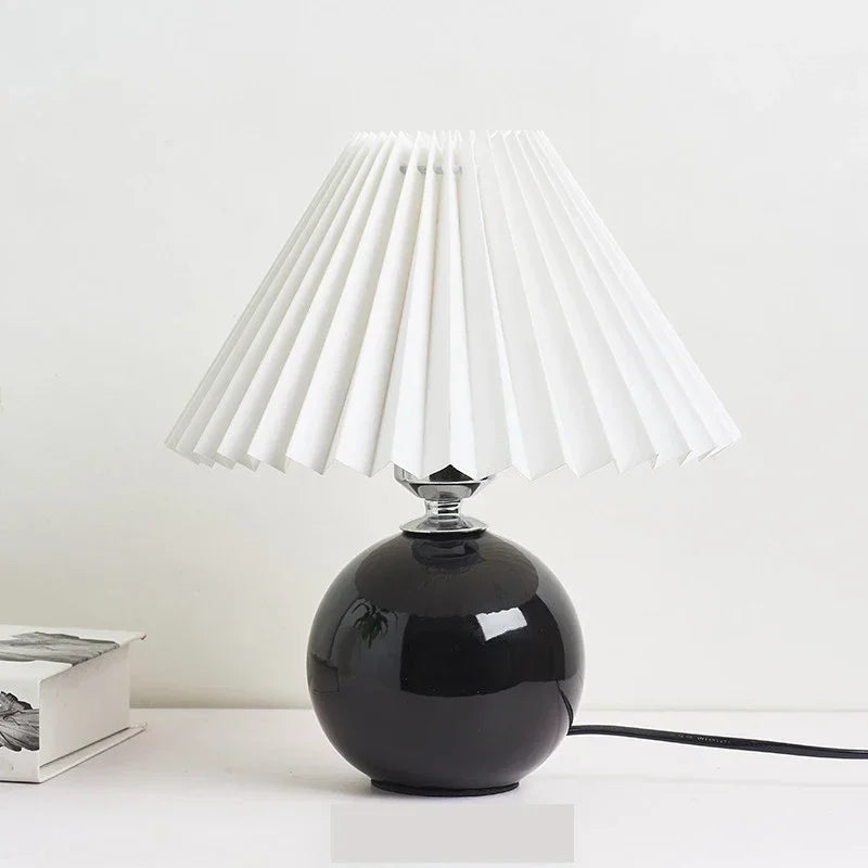 Ceramics Rattan Bedside Table Lamp