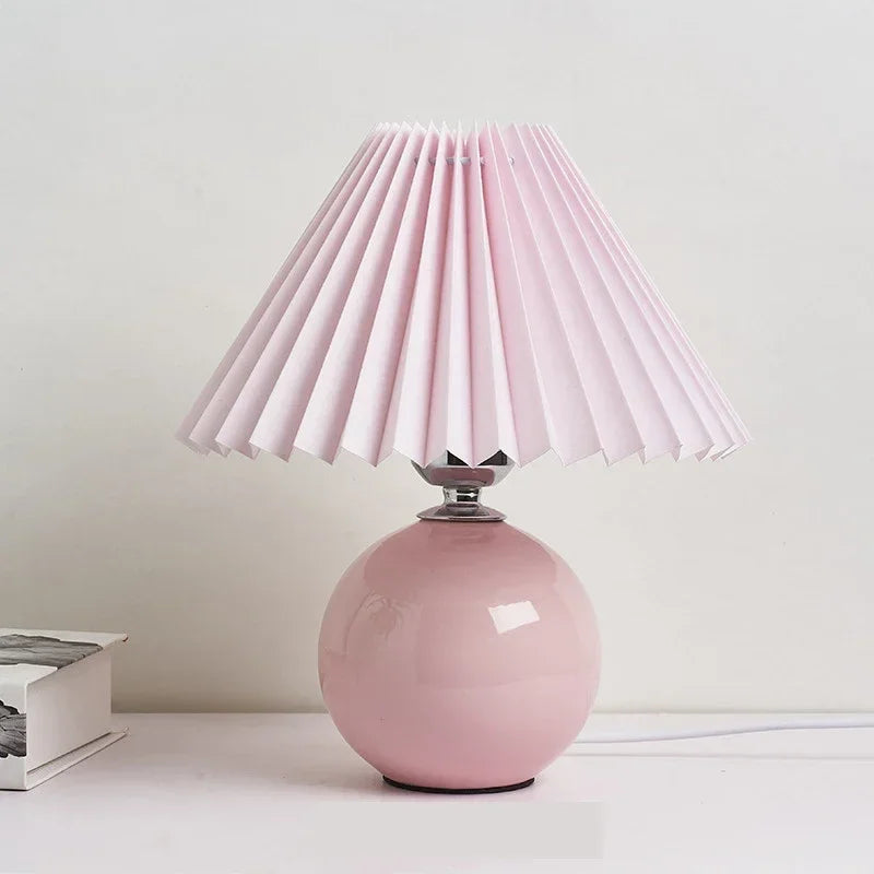 Ceramics Rattan Bedside Table Lamp