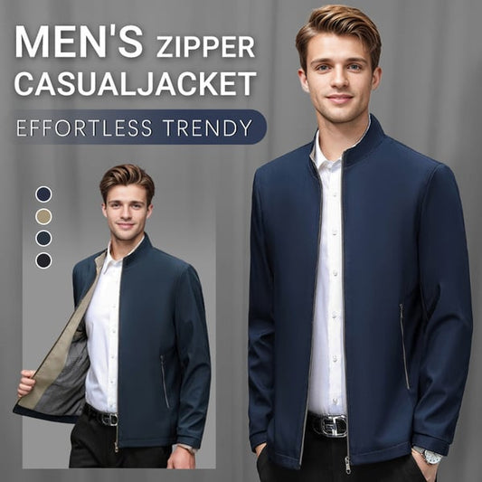 🧥 ✨ Men's Standing Collar Zipper Jacket - Modern Casual Design with Lightweight Warmth for Everyday Style ⚡🛒