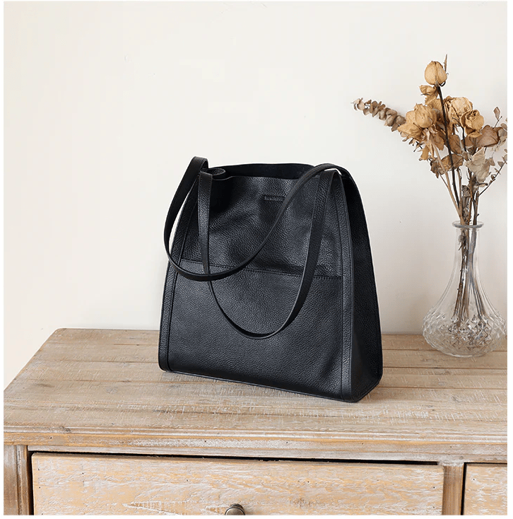 🔥⏰Solid color simple genuine leather shoulder bag🔥