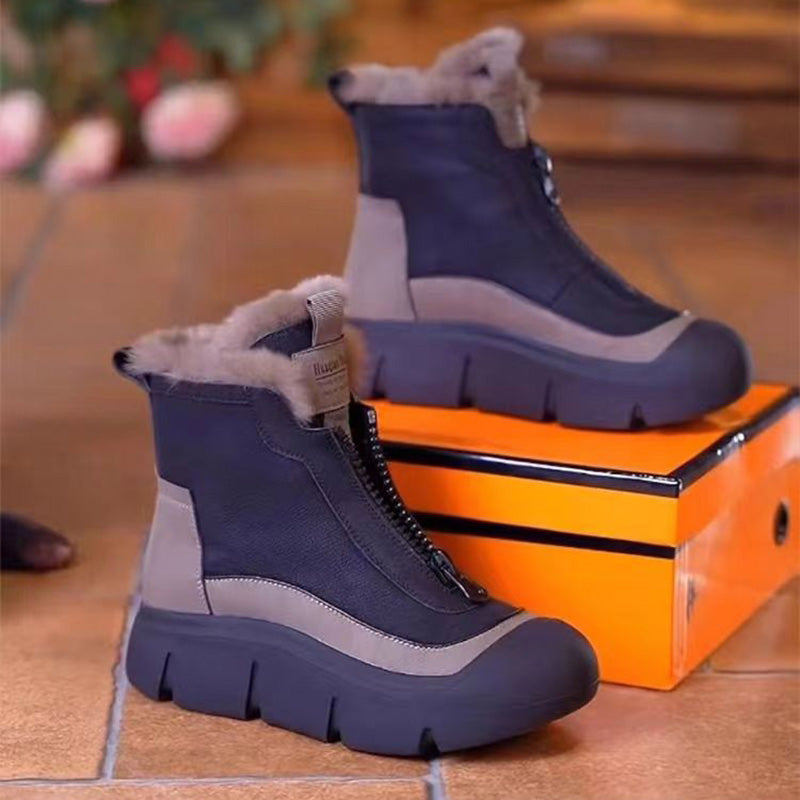 Women's Waterproof Warm Snow Boots With Zipper