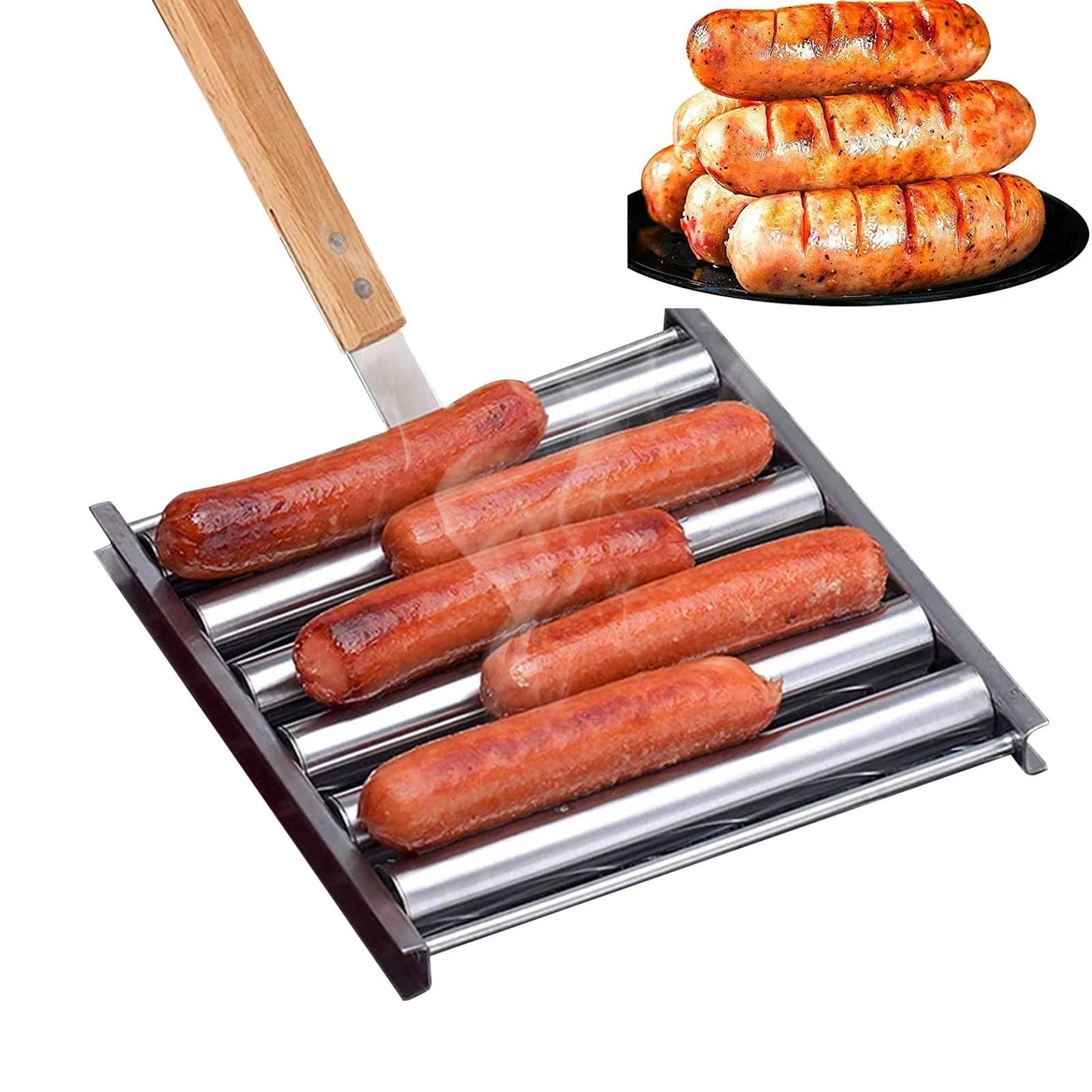 🔥🔥-Hotdog Roller Stainless Steel Sausage Roll Rack