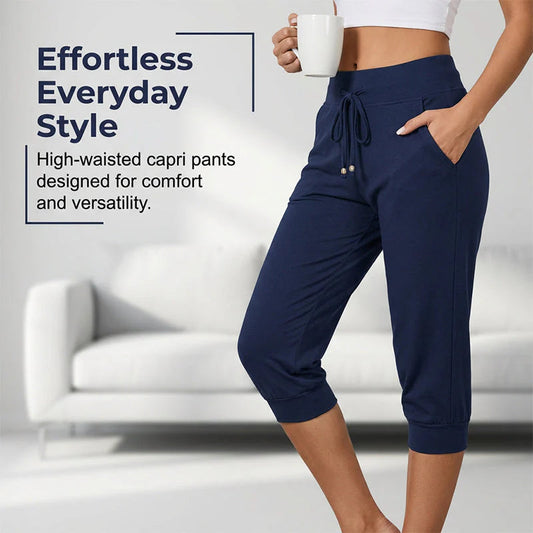 🔥Drawstring Waist Cropped Sweatpants for Lounging