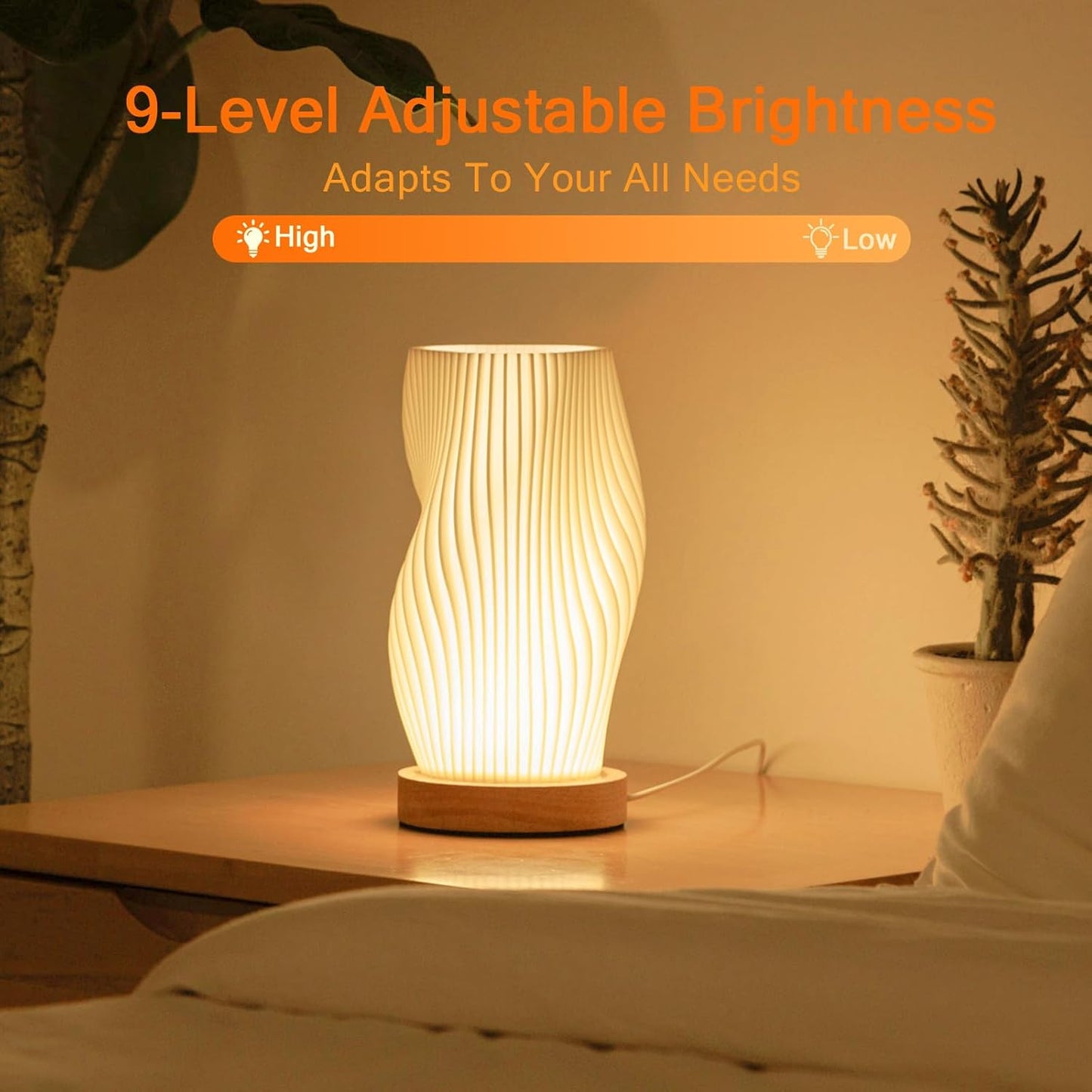 Vintage Style Striped Small Night Light Lamp