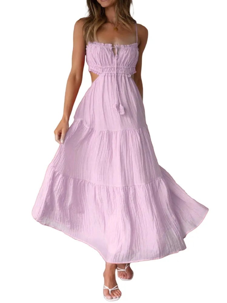 Women Sleeveless Stitching Swing Maxi Dress (Buy 2 Free Shipping)