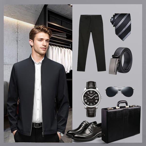 🧥 ✨ Men's Standing Collar Zipper Jacket - Modern Casual Design with Lightweight Warmth for Everyday Style ⚡🛒
