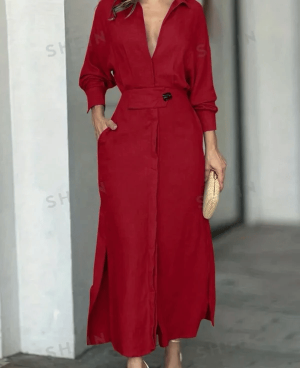 🎁2024 Cotton And Linen Solid Color Maxi Dress