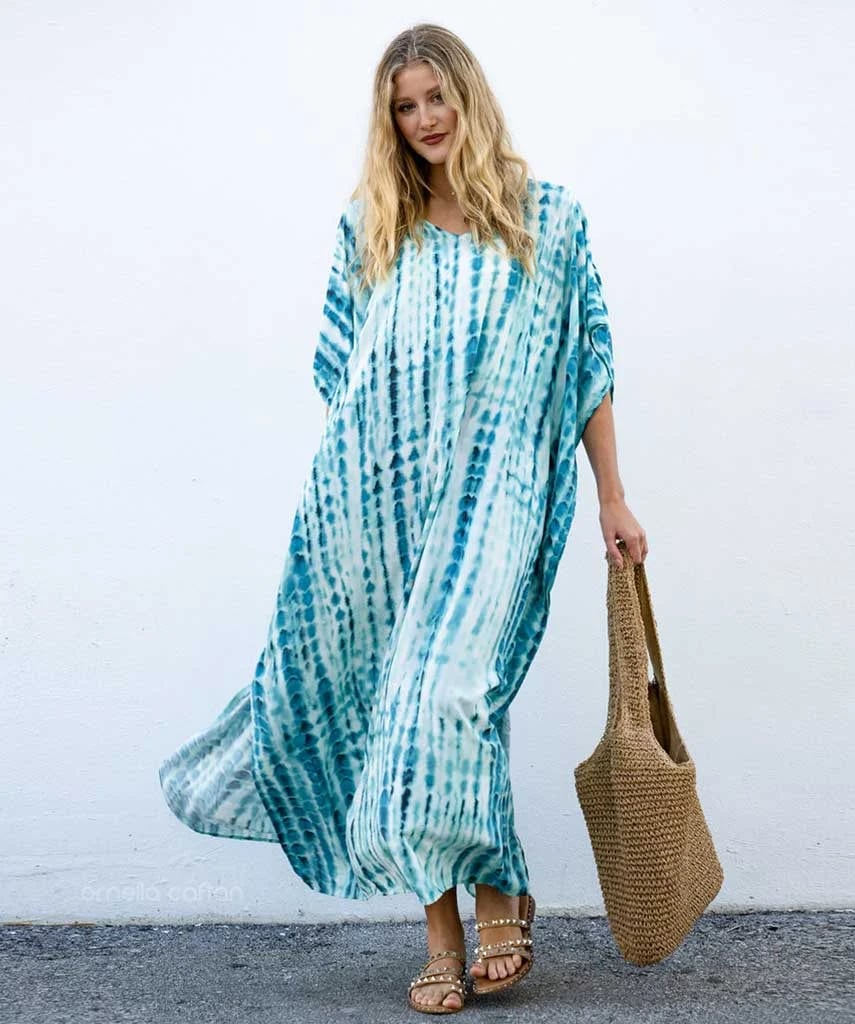 Women’s Coastal Caftan Dress – Loose Casual Breezy Style - Emma main image 0