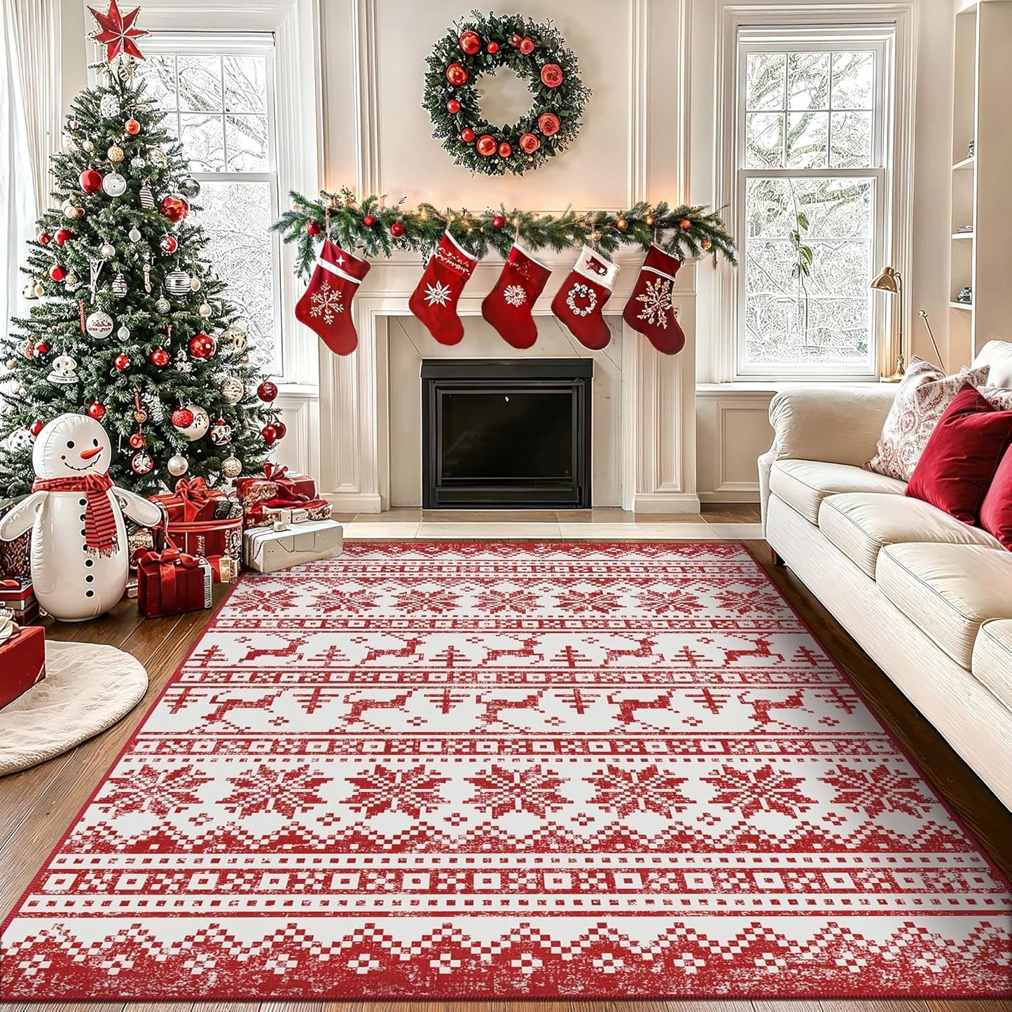 🎄Washable Christmas Carpet Rug | 🎁Buy 2 Free Shipping🔥