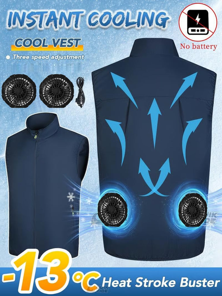 🔥Men's 360° Air Cooling Fan Vest3-Speed, 13H Wearable AC for Outdoor Use