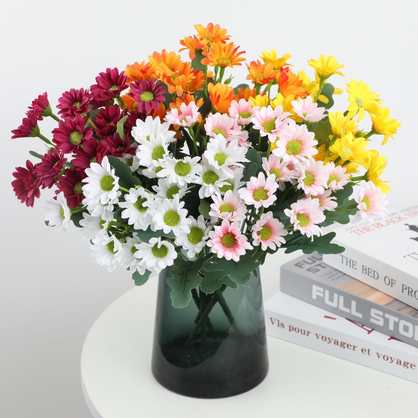 💥Artificial Outdoor Sunset Mums Flowers - UV resistant, Waterproof, Windproof