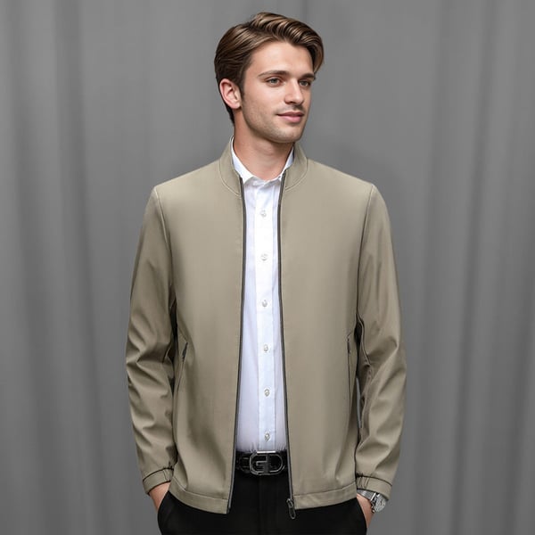🧥 ✨ Men's Standing Collar Zipper Jacket - Modern Casual Design with Lightweight Warmth for Everyday Style ⚡🛒