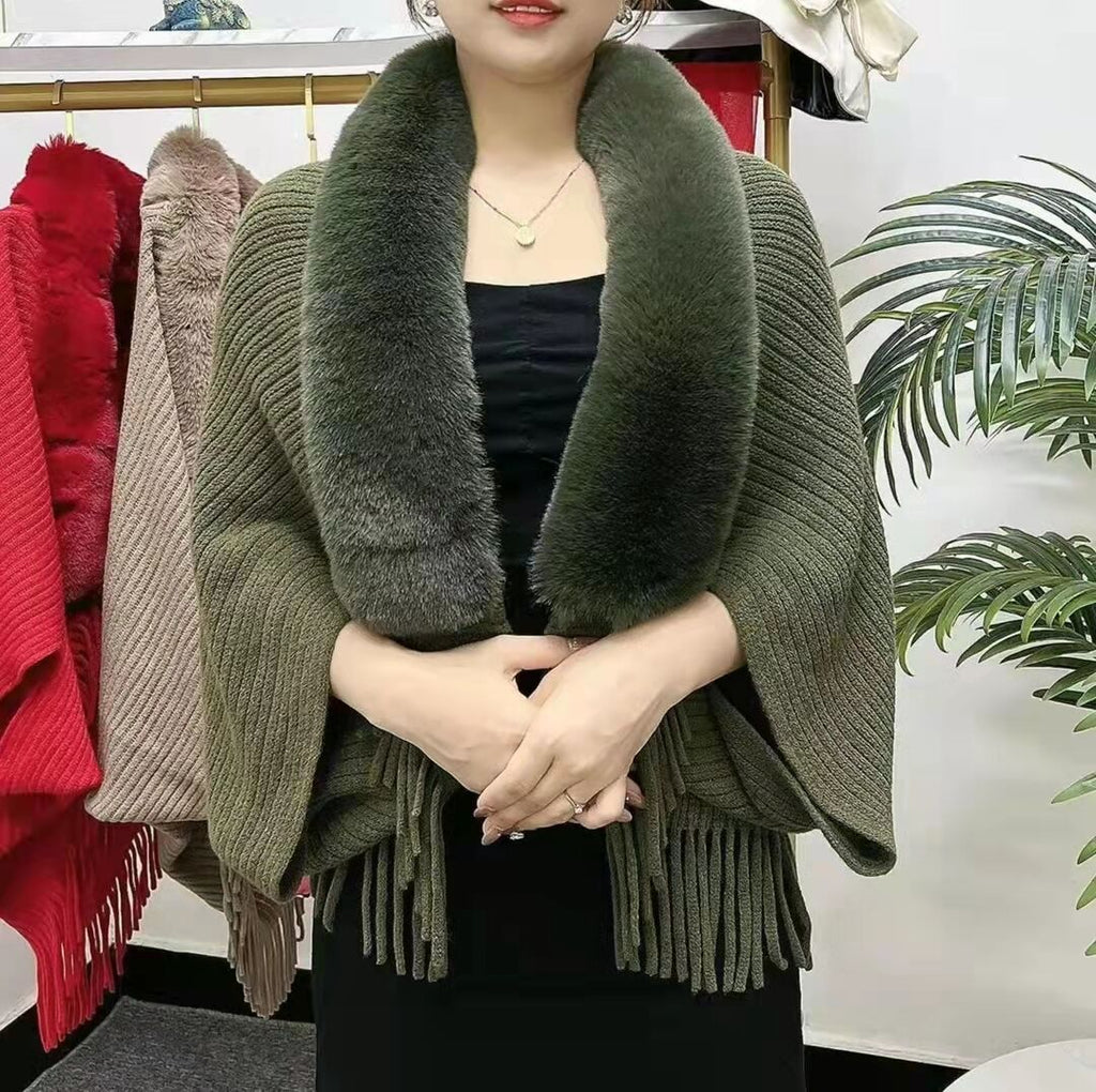 Ladies Knitted Loose Thickened Shawl