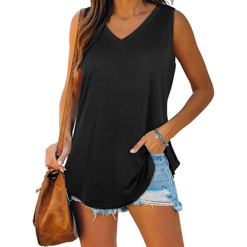 🔥⏳All-match V-Neck Solid Color Vest
