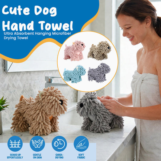 🐶Cute Dog Hand Towel – Ultra Absorbent Hanging Microfiber Drying Towe