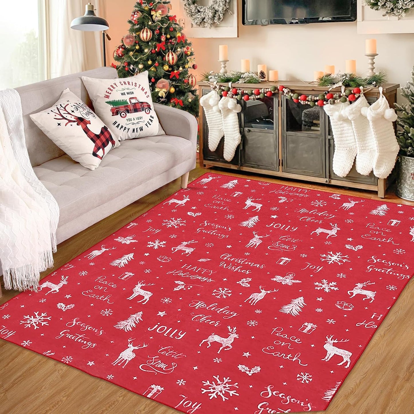 🎄Washable Christmas Carpet Rug | 🎁Buy 2 Free Shipping🔥
