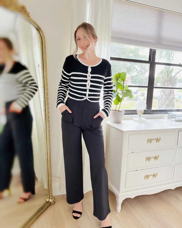 🔥🔥Women's High Waist Stretch Casual Yoga Wide Leg Pants