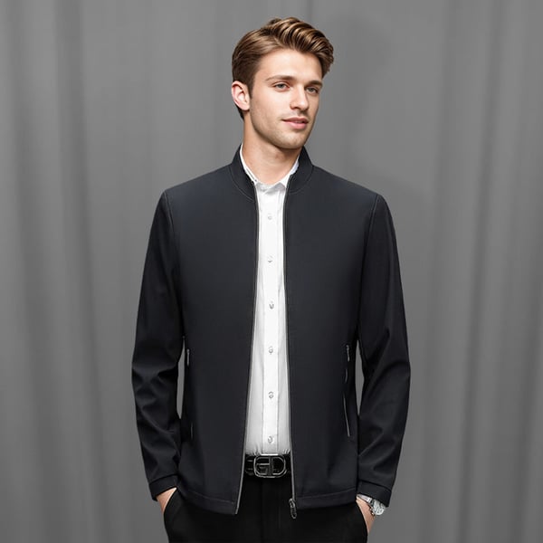 🧥 ✨ Men's Standing Collar Zipper Jacket - Modern Casual Design with Lightweight Warmth for Everyday Style ⚡🛒