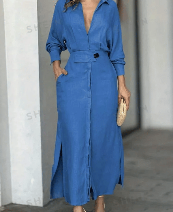🎁2024 Cotton And Linen Solid Color Maxi Dress