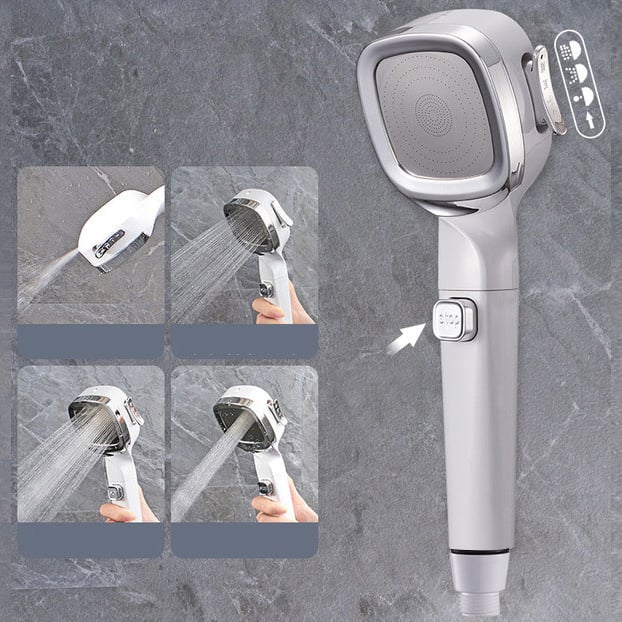 4-mode Handheld Pressurized Shower Head with Pause Switch