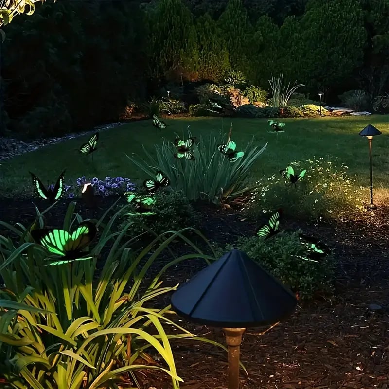 🦋3D Butterfly Stakes Waterproof Multi-color Fake Butterfly Garden Artificial Pole Butterfly Ornaments Outdoor Decor