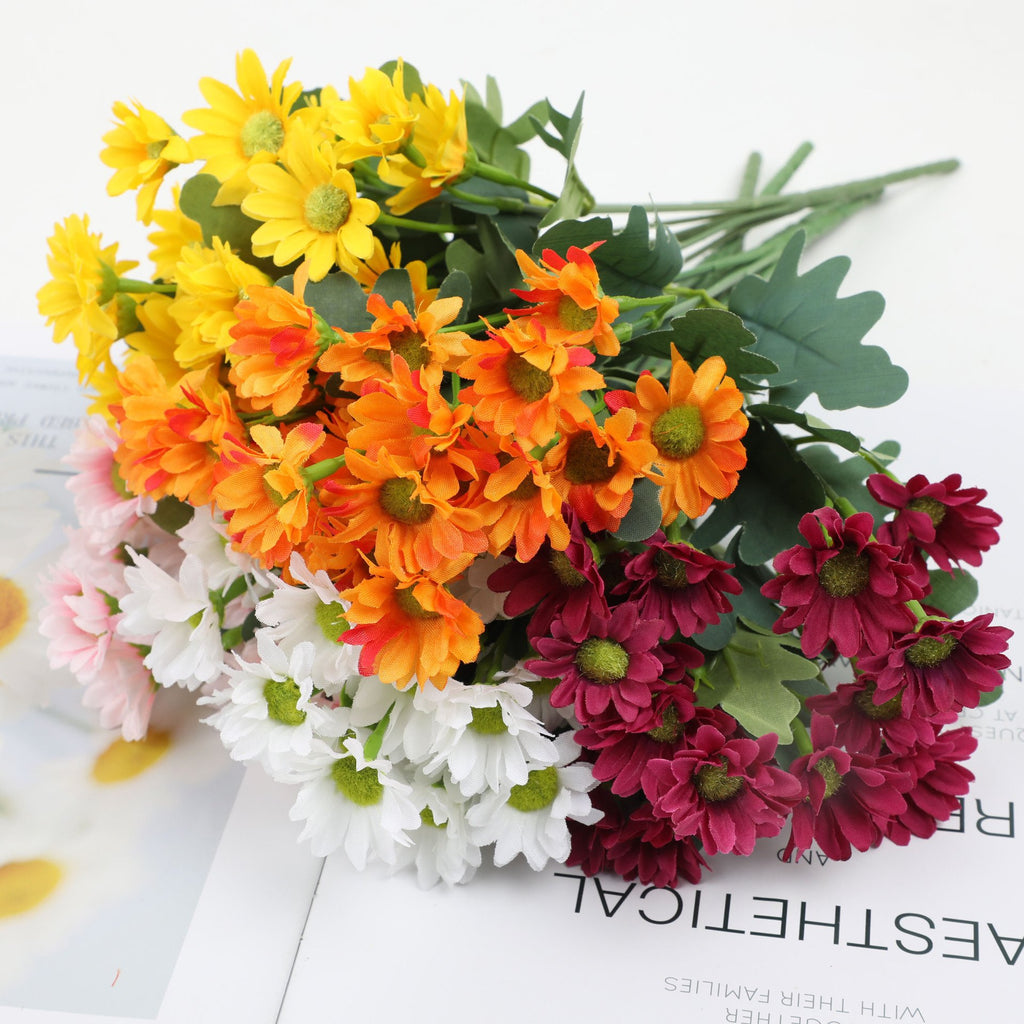 💥Artificial Outdoor Sunset Mums Flowers - UV resistant, Waterproof, Windproof