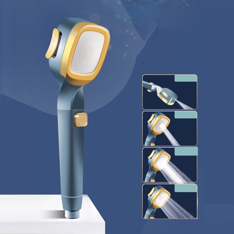 4-mode Handheld Pressurized Shower Head with Pause Switch