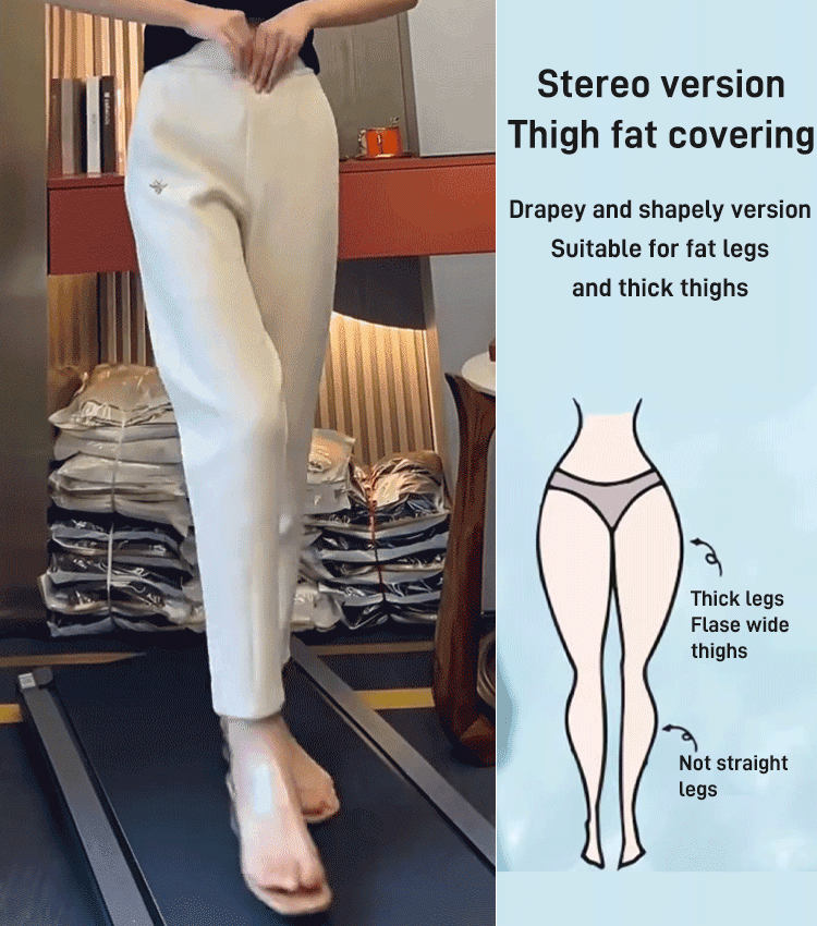 Loose-fitting high-waisted slacks