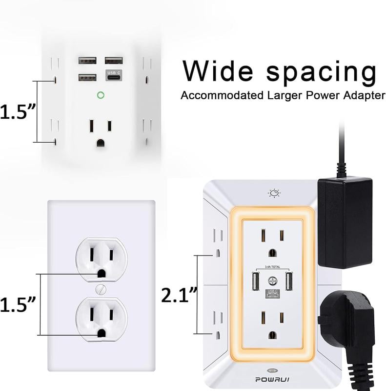 ✨🔥 Multi Plug Outlet Surge Protector
