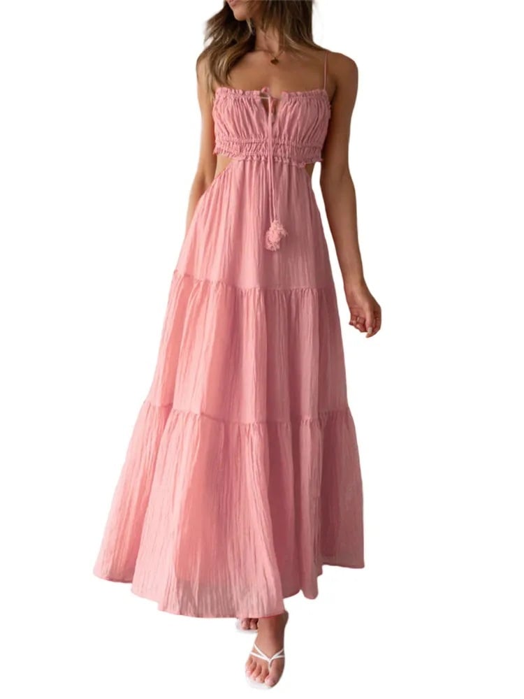 Women Sleeveless Stitching Swing Maxi Dress (Buy 2 Free Shipping)