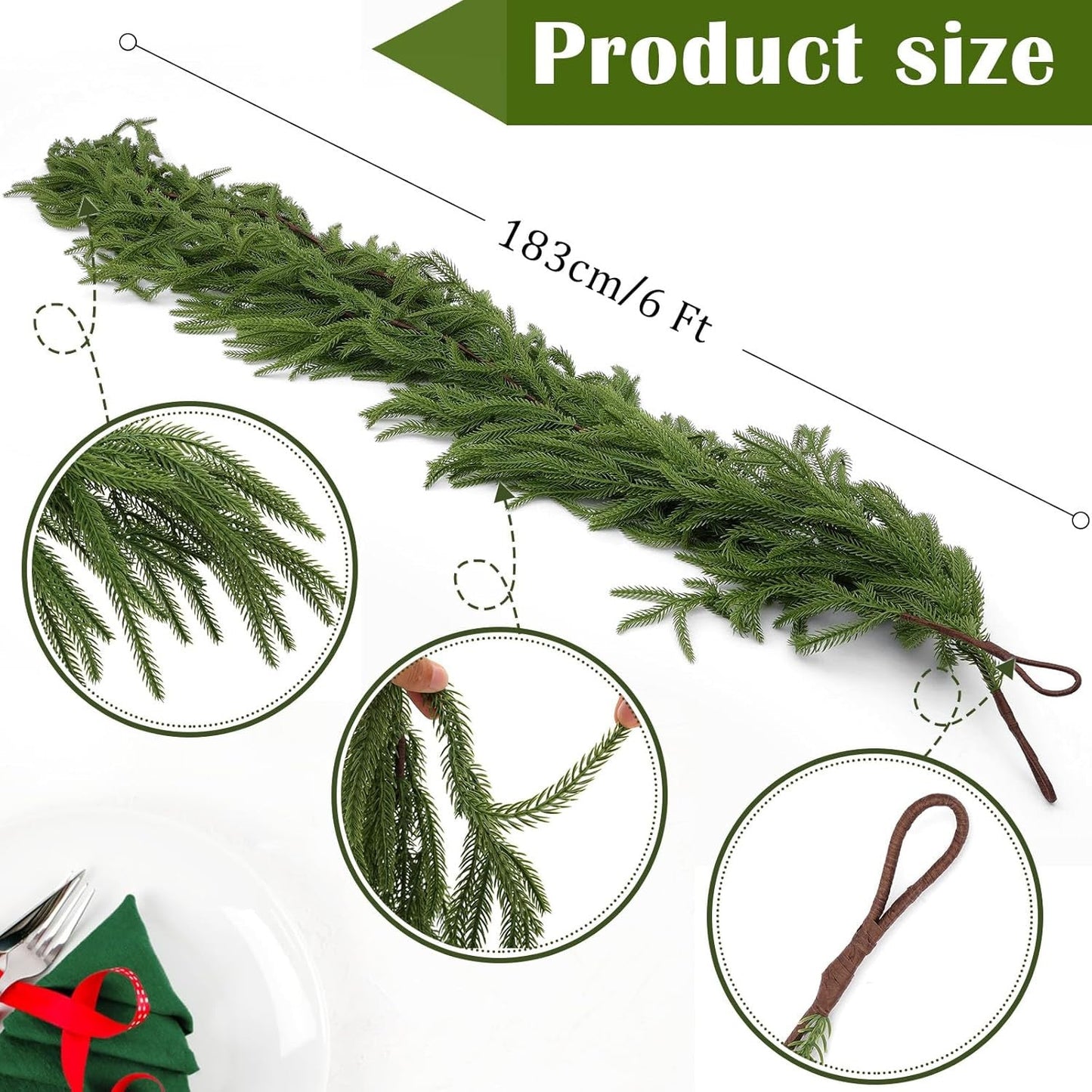 🔥💥Special sale - real touch deluxe norfolk pine garland
