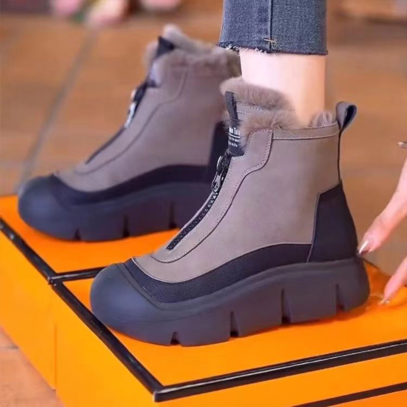 Women's Waterproof Warm Snow Boots With Zipper