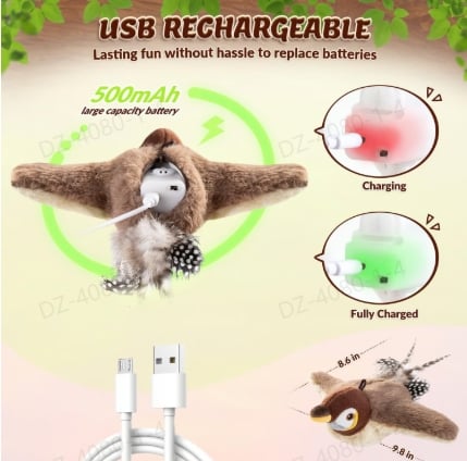 🐾Interactive Chirping Bird Cat Toy✈️