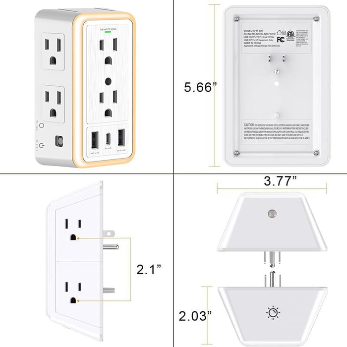 ✨🔥 Multi Plug Outlet Surge Protector