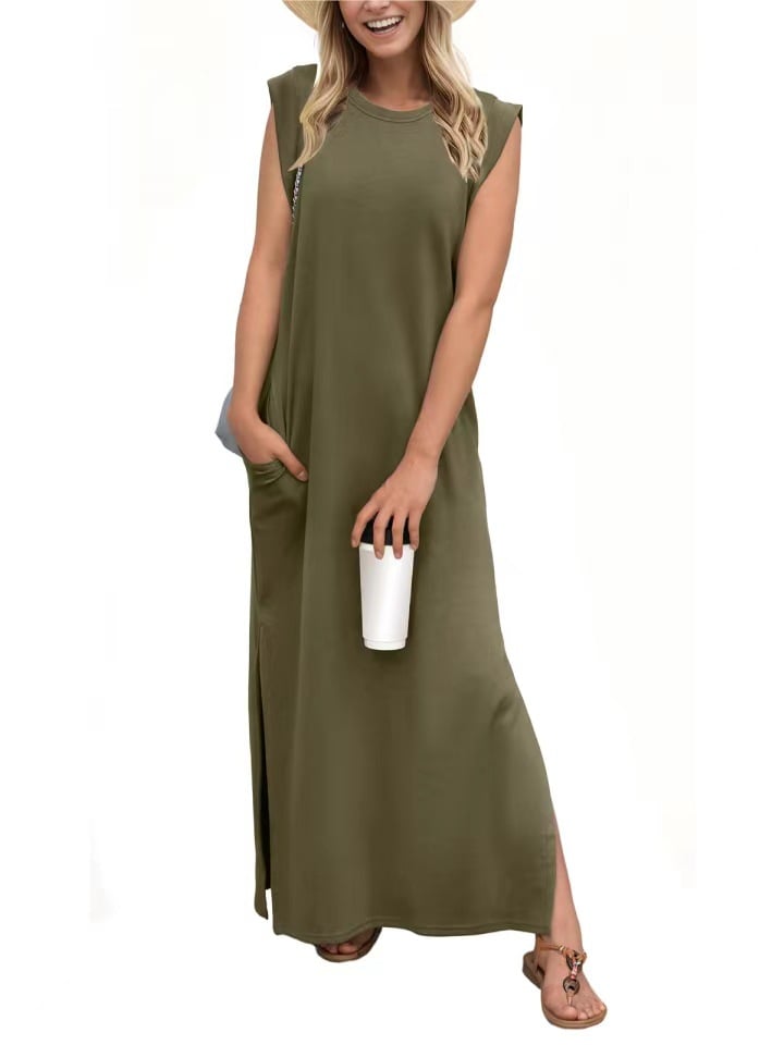 💥💕NEW CASUAL LOOSE SPLIT WRINKLE-FREE MAXI DRESS
