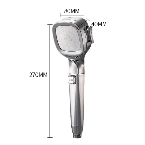 4-mode Handheld Pressurized Shower Head with Pause Switch