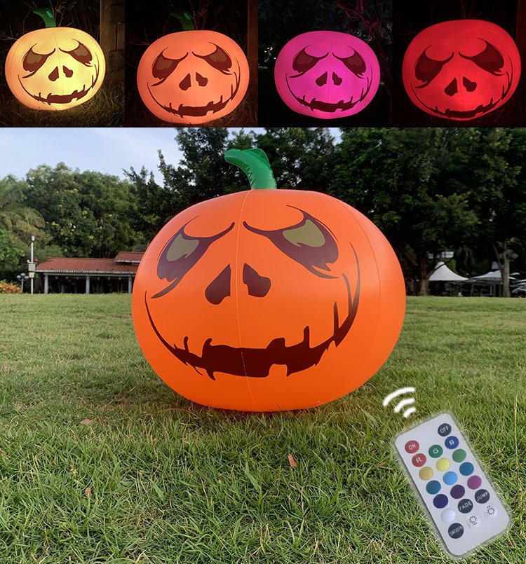 🎃🎃Inflatable Led light-up waterproof eyeball pumpkin 13 colours with remote control