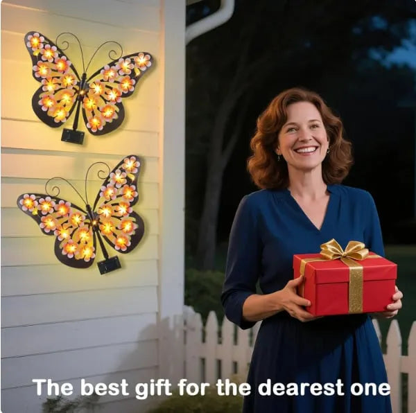 🦋☀️ New Arrival: Outdoor Metal Butterfly Solar Wall Decor ✨