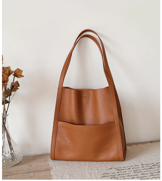 🔥⏰Solid color simple genuine leather shoulder bag🔥