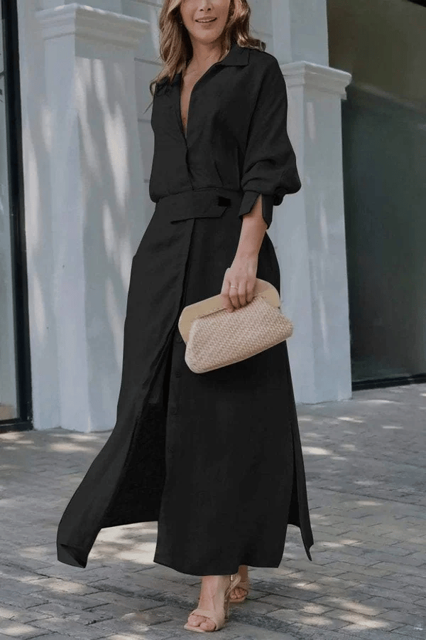 🎁2024 Cotton And Linen Solid Color Maxi Dress