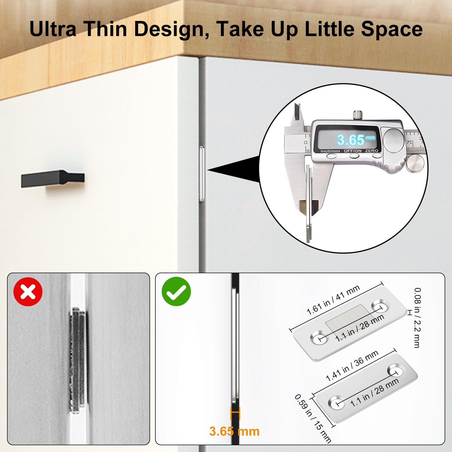 Ultra Thin Magnetic Cabinet Door Catch