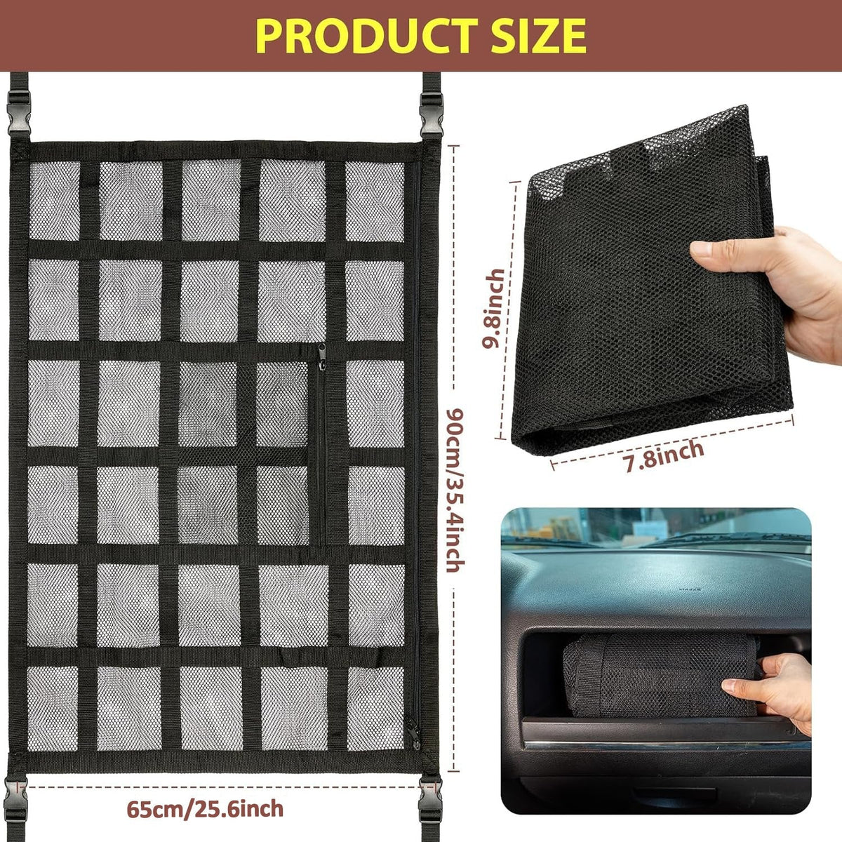 🔥✨HOT SALE -2026 Upgrade Car Ceiling Cargo Net Pocket