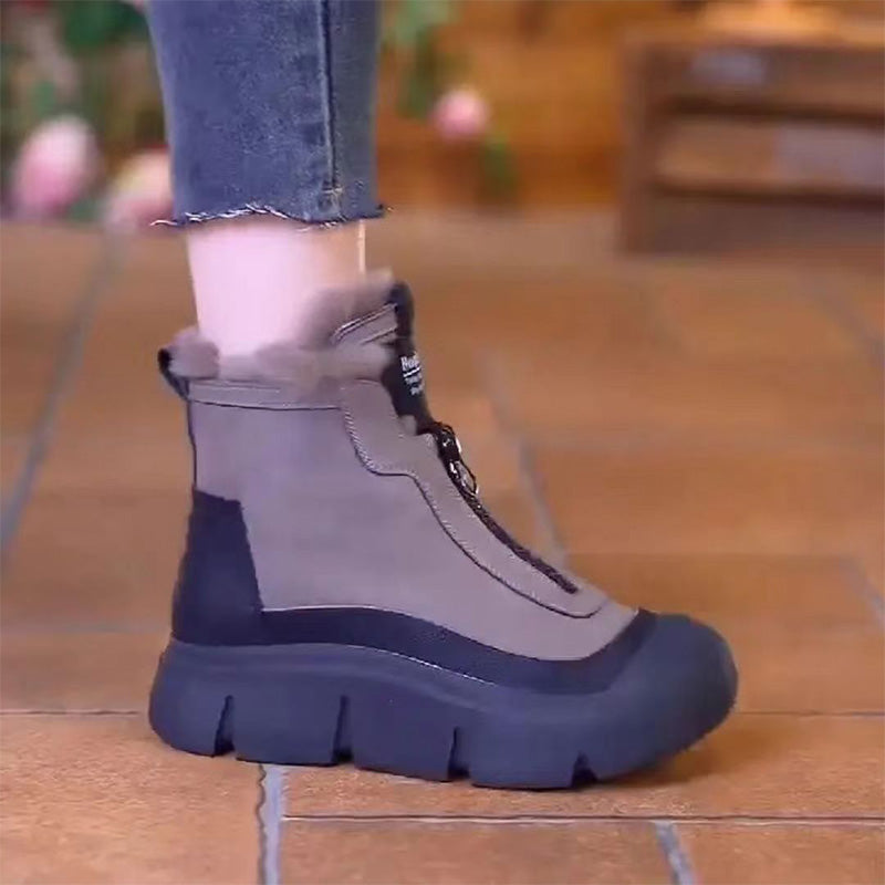 Women's Waterproof Warm Snow Boots With Zipper