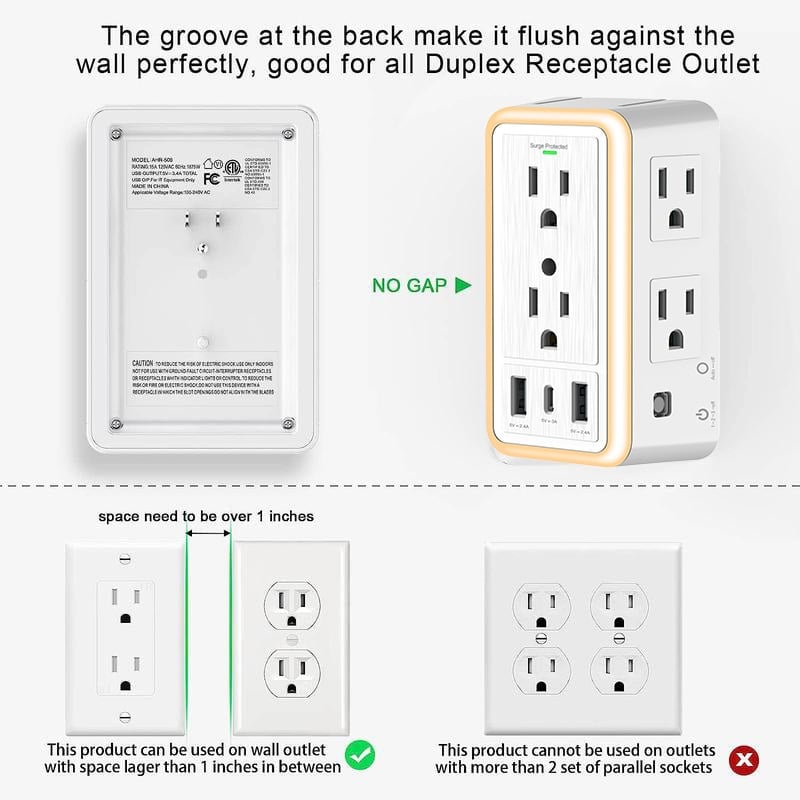 ✨🔥 Multi Plug Outlet Surge Protector