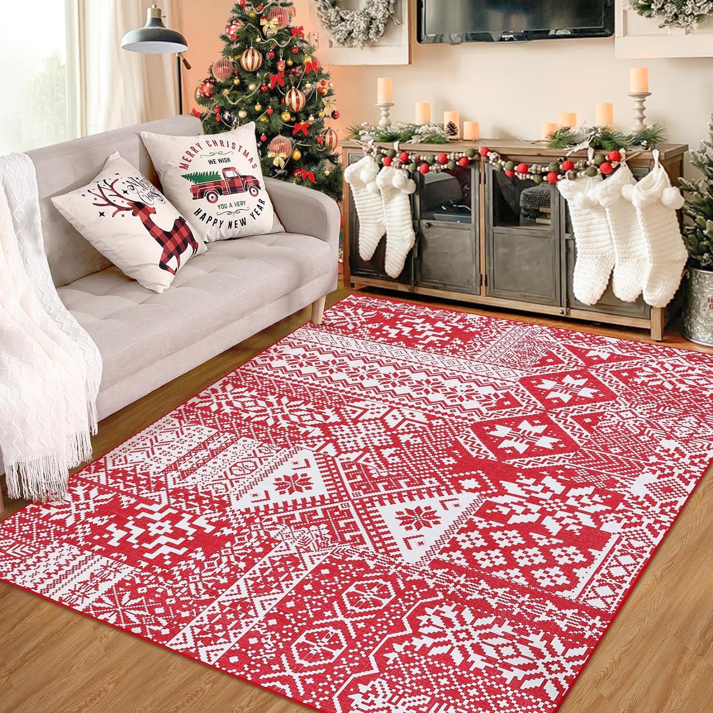 🎄Washable Christmas Carpet Rug | 🎁Buy 2 Free Shipping🔥