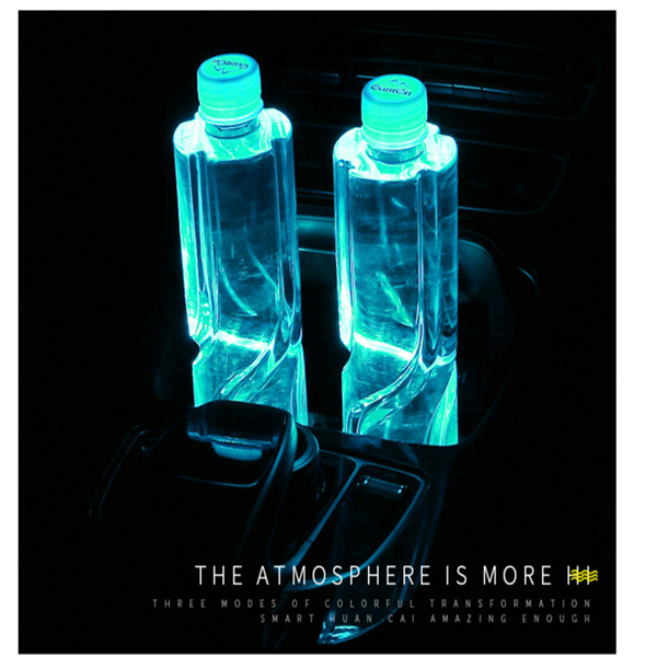 Led Car Logo Cup Lights up Holder USB Charging 7 Colors Changing
